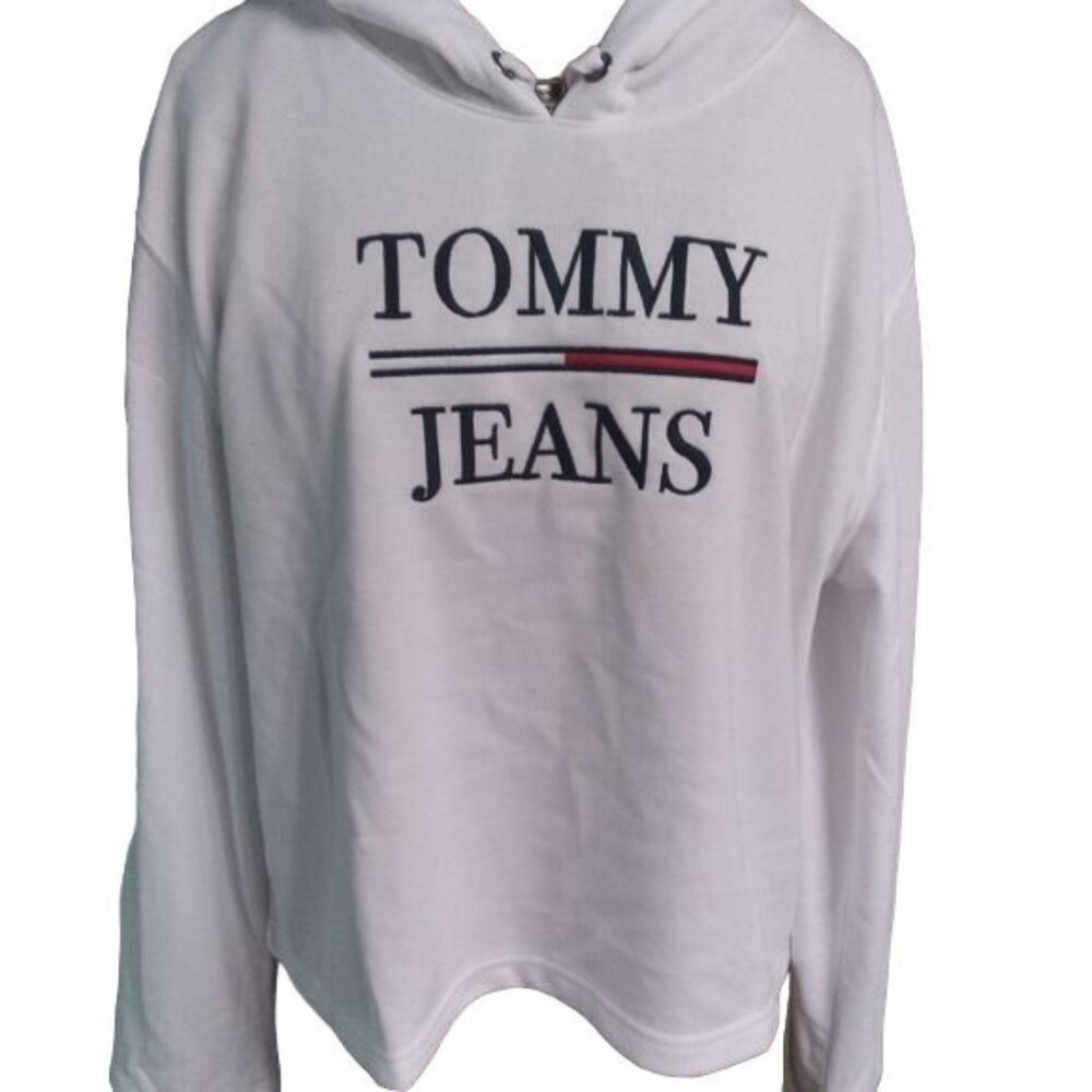 Tommy Hilfiger Jeans White Cropped Hoodie - Picture 3 of 7